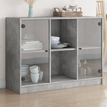 Armario de hormigón gris 102x37x75,5 cm de madera multicapa Vidaxl