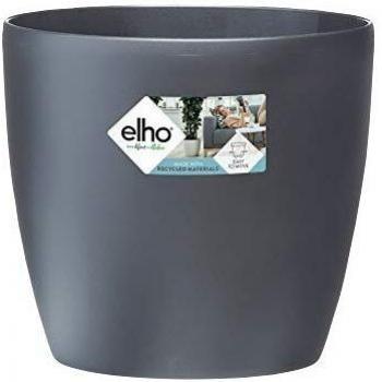 Elho Brussels Round Wheels Maceta redonda con ruedas, anthracite, 34,9x34,9x32,1 cm
