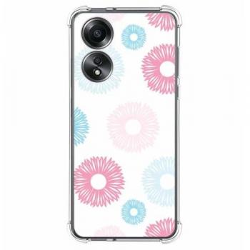 Funda Antigolpes de Silicona para Oppo A58 4G con Diseño de Flores 06