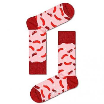 Calcetines Happy Socks Sausage Estampado Único Talla 41-46 - Tejido Suave Rojo y Burdeos
