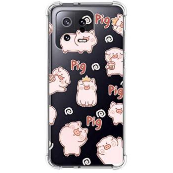 Funda Antigolpes de Silicona para Xiaomi 13 5G con Diseño de Cerdos y Dibujos