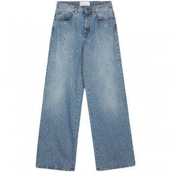 Giuseppe Di Morabito Women's Wide Leg Jeans in Blue | Size 28 | 02SSDNP043FW