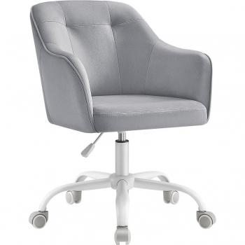 Silla de Estudio Giratoria Ajustable Gris Paloma, Comodidad Ergonométrica, Capacidad de Carga 120 kg, Estructura de Acero, Tejido de Lino en Gris Claro o Negro