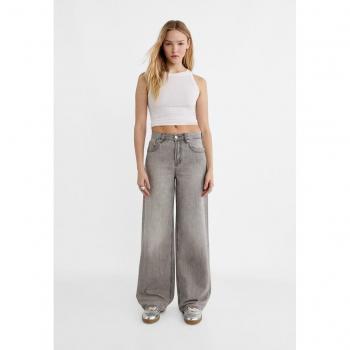Stradivarius D99 Wide Leg Jeans in Black Denim