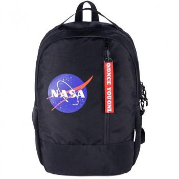 Mochila Escolar Grande DOHE NASA Logo con 3 Compartimentos - Negro, 320x450x170mm