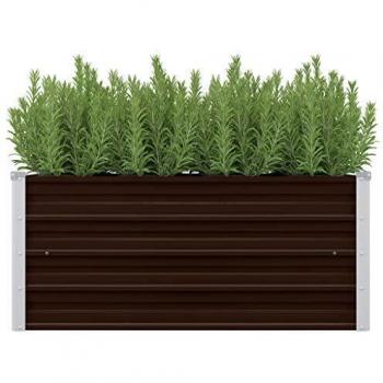vidaXL Garden Raised Bed - Brown, 100x40x45 cm, Galvanised Steel