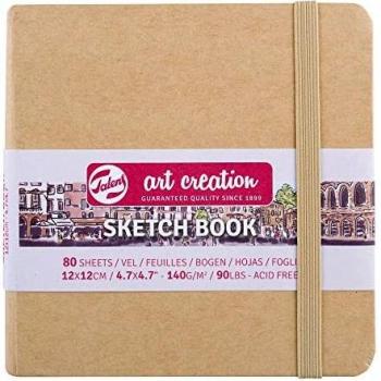 Carnet de Croquis 12x12 cm 80 hojas 140 g/m² Kraft Beige Royal Talens
