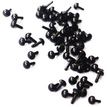 100 narices de plástico negro para ojos de marioneta, oso de muñeca, juguetes de peluche, manualidades de costura