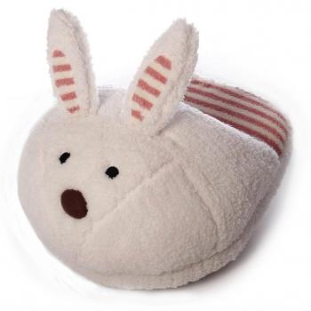Inware 8665 - Chauffe-pieds, Lapin, crème/rose vif, 40 x 30 cm