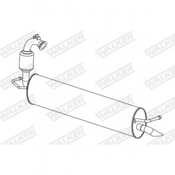 Silencioso trasero WALKER 24305 para RENAULT y SMART, compatible con números de pieza 200205174R, 4534900110, 4534900210 y 4534903500