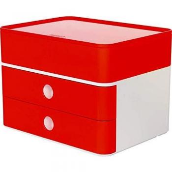 Caja organizadora SMART-BOX PLUS ALLISON, roja cereza, con 2 cajones (H x B x T) 190 x 260 x 195 mm