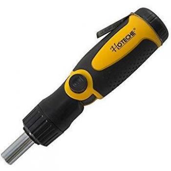 Hoteche 709901 Atornillador Ratchet, Negro y amarillo, 16 cm