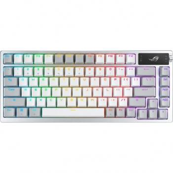 Teclado Mecánico Gaming ASUS ROG Azoth 75% Hot-Swappable con Pantalla OLED, Retroiluminación RGB, Inalámbrico 2.4 GHz y Bluetooth 5.1, Switches ROG