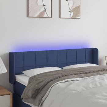 Cabecero con LED de Tela Azul 147x16x78/88 cm