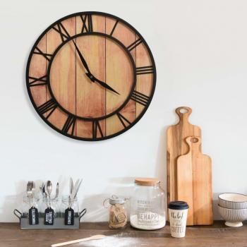 Reloj de Pared Industrial Marrón/Negro Ø39 cm