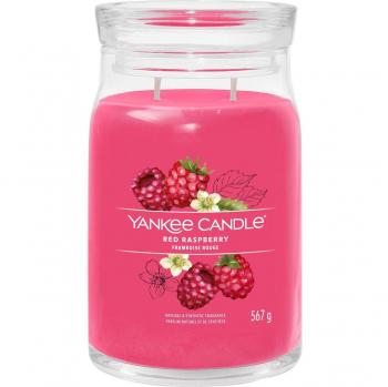 Yankee Candle Signature Red Raspberry Large Jar Candle - 567 g, Double Wicks, Soy Wax Blend, Long Burning Scented Candle