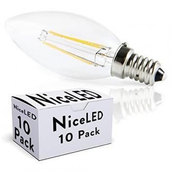 Greenice | Pack 10 Bombilla LED Filamento E14 4W 380Lm 30.000H | Blanco Cálido