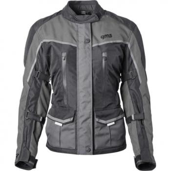 Chaqueta de Moto GMS Twister Neo WP para Mujer - Impermeable, Textil, Color Negro y Gris, Talla 5XL