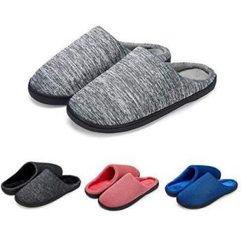 LK LEKUNI Zapatillas de Casa Mujer y Hombre de Estar Zapatos Antideslizantes Ultraligero Cómodo y Calentitas Antideslizante Pantuflas-Gris-36