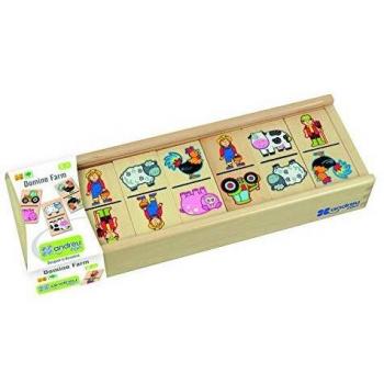 Andreu Toys - Dominó granja, 28 piezas, de madera