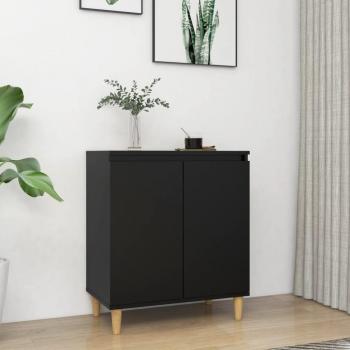Aparador con patas de madera maciza negra 60x35x70 cm multicapa vidaXL