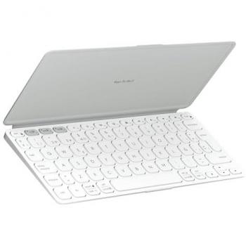 Teclado Inalámbrico Bluetooth Logitech Keys-To-Go 2 Multidispositivo Portátil con Tapa Integrada QWERTY Gris Pálido