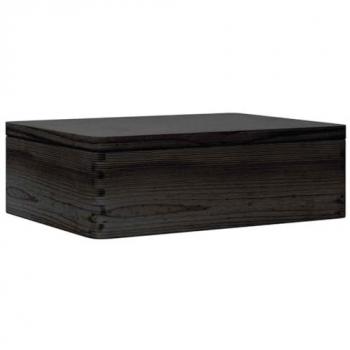 Black Pine Wooden Storage Box with Lid 40x30x13 cm