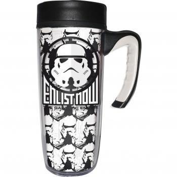 Star Wars Taza Viaje 533 ml, Blanco y Negro, 8 cm