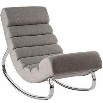 Sillón mecedora moderno TAYLOR en tejido gris claro de MILIBOO