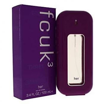 FCUK 3 Her Eau de Toilette Spray 100ml - Women's Fragrance with Floral and Fruity Notes