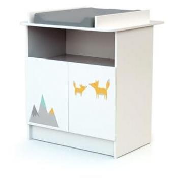 Cambiador de Madera Blanco Renard con 2 Puertas y Plancha Amovible