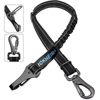 Iokheira cinturón de Seguridad para Perros, cinturón de Seguridad para Mascotas y Accesorio de Barra de Cierre con mosquetón Giratorio con Cerradura