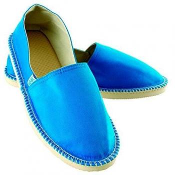 SEAC Malaga Alpargatas para Mujeres y Hombres en Canvas y Costuras expuestas clásicas, Suela Antideslizante, Unisex-Adult, Azul Claro, 38