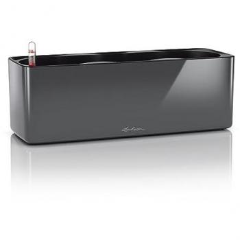 Maceta Autorriego Lechuza Cube Glossy Triple Antracita Brillante 40x14x14 cm