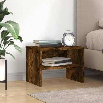 Mesita de noche madera contrachapada roble ahumado 40x30x30 cm Madera multicapa