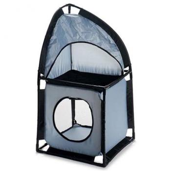 Torre Esquinera para Gatos en Metal y Poliéster Gris 69x35,5x35,5cm