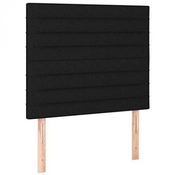 Cabecero con luces LED tela negro 80x5x118/128 cm