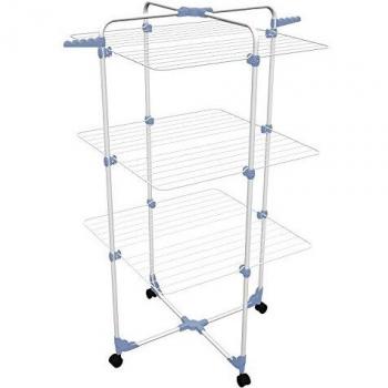 Gimi Modular 3 Tendedero de pie de torre, de acero, 30 m de longitud de tendido, Color Blanco, 71 x 5 x 132 cm