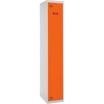 Taquilla Metálica SimonRack Profesional 1 Puerta Doble Compartimento 1800x500x500 mm Gris/Naranja con Llave - Simonlocker