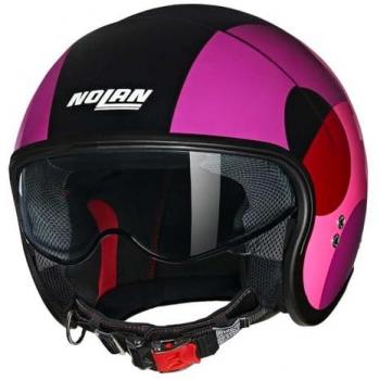 Casco Jet Nolan N21 Bicromo Negro-Violeta-Rojo Talla L