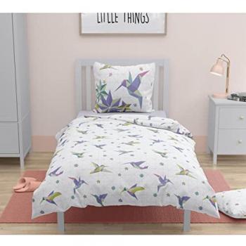 Juego de Funda Nórdica Infantil Roupillon Birdie 140 x 200 cm Azul 100% Algodón - 2 Piezas