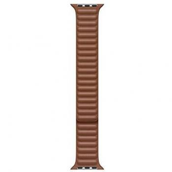 Apple Watch Correa de eslabones de Piel Marrón Caramelo