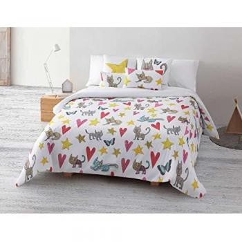 RIPSHOP - Funda nórdica de algodón percal de 175 Hilos - Cama de 150/160 x 190/200 cm - Artista ilustradora Anna Llenas | Gatets