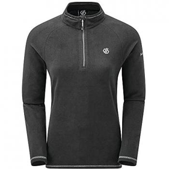 Dare 2b Women's Freeform II Lightweight Fleece Jacket - Black, Size 12, Half Zip, High Neck, Ideal for Trekking and Hiking