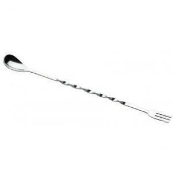 Piazza 475825 - Cuchara mezcladora de acero con tenedor, 25 cm de longitud, 12 unidades