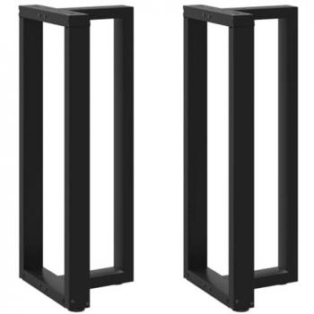 T-Shaped Bar Table Legs - Adjustable Black Steel (2 pcs) 50x35x(101-102) cm