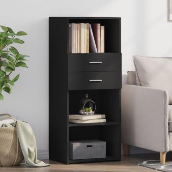 Aparador alto de madera de ingeniería negro 50x42,5x124 cm vidaXL