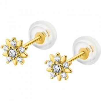 Time Road Pendientes HIN00238 de Oro 9K para Mujer con Acabado Brillo