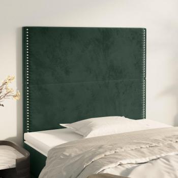 Cabeceros de terciopelo verde oscuro 2 unidades 100x5x78/88 cm VidaXL