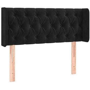 Cabecero de terciopelo negro 103x16x78/88 cm